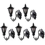 Yardwe 5 Pcs Dollhouse Miniature Led Wall Light Lamp Vintage Wall Lamp Models Mini Wall Sconces for DIY Dollhouse Furnitures Living Room Decor Black