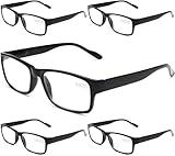 Gaoye 5-Pack Reading Glasses Blue Light Blocking,Spring Hinge Readers for Women Men Anti Glare Filter Lightweight Eyeglasses (5-pack Light Black, 2.25)