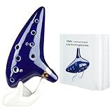 Ohuhu Zelda Ocarina with Song Book (Songs From the Legend of Zelda), 12 Hole Alto C Zelda Ocarinas Play by Link Triforce Gift for Zelda Fans with Display Stand Protective Bag