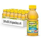 Mott's 100% Apple White Grape Juice, 8 Fl Oz Bottles, 24 Count (4 Packs Of 6), No Added Sugar, Excellent Source Of Vitamin C, 2 Servings Of Fruit Per Bottle, Gluten & Caffeine Free, On-the-go