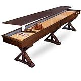 12 FT Shuffleboard Table Multi Game Solid Wood Game Tables for Game Room Includes Bowling Pin Set & More. Comes in 2 6' Pieces Goes Around Stairs & Hallways