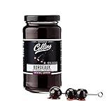 Collins Bordeaux Stemmed Cocktail Cherries - Premium, Dark Cherry Garnish for Cocktails, Manhattan, and Old Fashioned Mix, 10oz