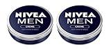 2x Nivea MEN CREME Cream FACE HAND BODY Moisturiser Dry Skin 75ml TIN by Nivea