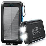 Kepswin Solar-Charger-Power-Bank-49800mAh Portable Solar Phone Charger with LED Flashlight/15W Fast Charge USB C Waterproof External Backup Battery Pack for All Cell Phones & Electronic Devices