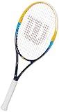 Wilson Profile Adult Recreational Tennis Racket - Grip Size 2 - 4 1/4", Blue/Orange