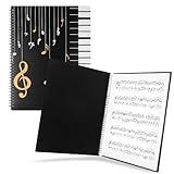 JIANTA 120Pages Sheet Music Folder A4, Spiral Binder Music File Folder, 8.5x11 inch Paper Documents Storage Holder Bag, Blank Plastic Concert Choral Folder