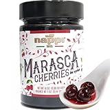 Marasca Cherries in Syrup, 14.10 oz (400 g), Sweet and Sour, Premium Quality, Award Winning, Maraschino Black Pitted Cherries, Product of Italy, Nappi 1911