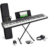 Alesis 88 Key Keyboard Piano with 480 Sounds, Speakers, USB MIDI, Carry-Bag, Stand, Headphones, Pedal and Piano Lessons for Beginners