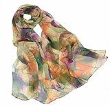 Pokeedioty Scarfs for Women Lightweight Scarves Elegant Floral Pattern Sheer Scarfs Shawls Wraps (YH-106)