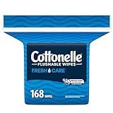 Cottonelle Fresh Care Flushable Wet Wipes, Adult Wet Wipes, 1 Refill Pack, 168 Wipes Per Pack, Packaging May Vary