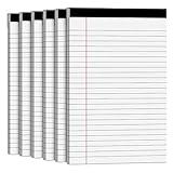 Note Pads 5x8 Small Legal Pads White Notepad, 6 Pack, Narrow Ruled Notepads, Micro Perforated Legal Writing Pads Memo Pad, 30 Sheet/Note Pad, Notebook Paper Tablet for School, Lined Legal Pad 5x8''