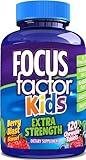 Focus Factor Kids Extra Strength Daily Chewable for Brain Health Support, 120 Count – Vitamins - Quality Formula – Gluten & Dairy Free Supplements for Children – No Artificial Sweetener