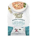 Purina Fancy Feast Appetizers Lickable Grain Free Wet Cat Food Topper Light Meat Tuna Appetizer with Scallop - (Pack of 10) 1.1 oz. Trays