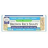 Edward & Son's Organic Unsalted Plain Brown Rice Snaps – Oven Baked, Whole Grain, Gluten Free, No Added Oils, Non-GMO Project Verified, USDA Organic – 3.5 Oz (Pack of 12)