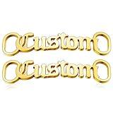 Custom4U Custom Shoelaces Decorations Charm Nameplate Shoe Buckle 2pcs Gold Accessory Shoe Tags for Men Women