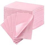 JMU Pink Dental Bibs, 50 Pack 3-Ply Waterproof Disposable Dental Bibs 13"x18" for Dental Clinic, Tattoo Shop, Nail Salon