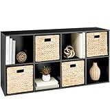 Best Choice Products 8-Cube Storage Organizer, 11in Shelf Opening, Bookcase, Display Shelf, Customizable w/ 3 Removable Back Panels – Black