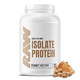 RAW Whey Isolate Protein Powder, Peanut Butter - 100% Grass-Fed Sports Nutrition Protein Powder for Muscle Growth & Recovery - Low-Fat, Low Carb, Naturally Flavored & Sweetened - 25 Servings