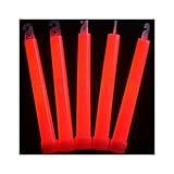 Glow Sticks Bulk Wholesale, 100 6” Industrial Grade Red Light Sticks. Bright Color, Glow 12-14 Hrs, Safety Glow Stick with 3-Year Shelf Life, GlowWithUs Brand