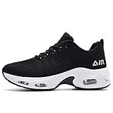 Womens Running Shoes- Air Athletic Walking Tennis Shoes Fashion Breathable Lightweight Jogging Sneakers Black(US7)