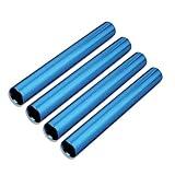 XMWangzi Aluminum Track Field Relay Batons, Race Equipments for Running Race Team, Suitable for Outdoor Sports Practice Athlete, Corrosion Resistant High Strength Smooth Surface (4Pcs Blue)