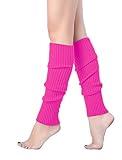 v28 Women Juniors 80s Eighty's Ribbed Leg Warmers for Party Sports(Rose)