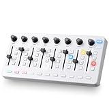 Vangoa Wireless Midi Controller Mixer Mute, Portable USB Midi Keyboard controlador Mixing Console 43 Backlit Button, 8 Channel Faders with LED indicator, 8 Assignable Endless Knobs for Daw, Mac, PC