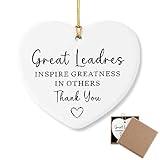 Leadership Gifts Great Leaders Inspire Greatness in Others Ornament Keepsake Sign Heart Plaque Farewell Gifts Thank You Gifts for Boss Manager Leader Coworker