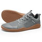 AIRHAS Men's Barefoot Shoes Zero Drop Workout Shoes Minimalist Gym Shoes for Men Deadlift Cross Training Sneakers (Dark Grey/Gum,14.0)