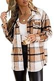 Trendy Queen Womens Cute Corduroy Jacket Plus Size Shacket Button Down Long Sleeve Shirt Fall Shackets Winter Outfits Coat, Apricot, Small