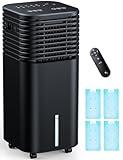 TEMEIKE 4-IN-1 Portable Air Conditioners, Evaporative Air Cooler w/ 4 Modes & 3 Speeds, 15H Timer for Smart Auto-off, 2-Gal Tank for 20H Cooling