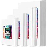 KEFF 24-Pack Bulk Canvas for Painting, 6 of 5x7, 8x10, 9x12, 11x14 Canvas Boards for Painting, Art Supplies for Adults & Kids - 100% Cotton Primed Painting Canvas for Acrylic, Oil, Watercolor, Tempera