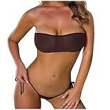 breaise Recent Orders Placed by me Womens Sexy Sheer Mesh Lingerie Set Strapless Bandeau Tube Tops See Through G String Thongs Panty Boudoir Outfits Discounted Prime