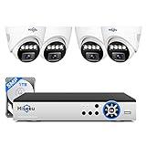 [Person/Vehicle Detection]Hiseeu 5MP Home Security Camera System,4 PCS Dome&Indoor Security Cameras,5MP DVR Remote Access,Night Vision,1TB HDD,7/24 Record,Motion Alerts for CCTV Surveillance DVR Kits