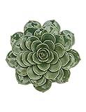 SEINHIJO Ceramic Flower Wall Decor 3D Wall Art Sculpture Home Gifts Modern Arts Green Crafts 6.7inch