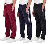 Real Essentials 3 Pack: Boys Active Tricot Sweatpants Track Pant Basketball Athletic Fashion Teen Sweat Pants Soccer Casual Girls Lounge Open Bottom Fleece Tiro Activewear Training- Set 8,XL (18-20)