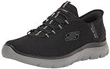 Skechers Men's Summits High Range Hands Free Slip-in Work Shoe, Black/Charcoal, 6.5 Wide