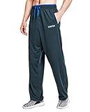 CENFOR Men's Sweatpant with Pockets Open Bottom Athletic Pants for Jogging, Workout, Gym, Running, Hiking, Training(Gray,L)