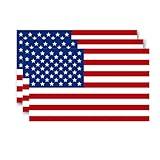 Reflective American Flag Stickers - 3-Pack, 5x3 Inches - Durable & Waterproof Decals for Vehicles & Personal Items，Car Bumper/Truck/Motorcycle/Helmet/Laptop/Window/Water bottle/Mail box