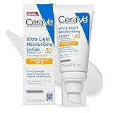 CeraVe Ultra-Light Moisturizing Lotion With SPF 30| Daily Face Moisturizer with SPF | Formulated with Hyaluronic Acid & Ceramides | Broad Spectrum SPF | Oil Free | Matte Finish | 1.7 Ounce