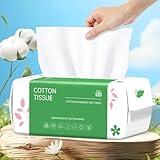 Disposable Face Towel, 100 Count Biodegradable Face Clean Towels, for Washing Soft Cotton Dry Wipes Facial Cloths Towelettes for Washing and Drying, Facial Tissue for Cleansing