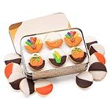 Gourmet Thanksgiving Cookie Gift Basket | 18 Cookies Hand-Decorated Dessert Variety Pack | Thankful Treat Package For Women, Men, Boys & Girls | Prime Delivery