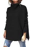 LILLUSORY Fall Sweaters Women 2024 Plus Size Batwing Lightweight Casual Long Sweater Dress Knit Pullover Tops Black