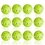 Anteer 12 Pack Plastic Baseball Practice Baseballs for Hitting, Indoor Outdoor Lightweight Balls Baseball Batting Training(Green)