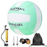 PETIT MANON Volleyball Official Size 5, Volleyball Kit for Indoor Outdoor Play,Soft Volleyball Beach Volleyball for Youth Teens Adult,Colorful Volleyball for Training, Competition, Gym