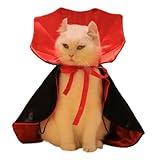 Dog Cat Vampire Cloak Costume, Pet Halloween Cape for Small Medium Dogs Cats Puppy