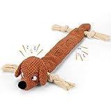 Letsmeet Dog Toys,Squeaky Dog Chew Toy with Crinkle Paper,Interactive Tough Plush Rope Toys for Small Medium Large Dogs