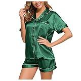 My Orders, Daily Deals of The Day Prime Today only, Today 2024，, Short Women Women Pajama Underwear Sets Loose Pajamas Sexy Set Nightgown ​Short Robe Sexy Apron Lingerie for (Green, M)