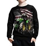 ZPINXIGN Boys Sweatshirts Cool Tractor Long Sleeve Shirts for Boys 6-7 Soft Lightweight Athletic Clothes Back to School Outfits for Kids Youth Comfy Jumper Pullover Top Fall T Shirt