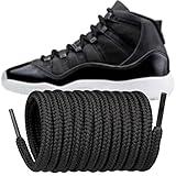 Endoto Shoelaces for Air Jordan 11,5MM Shoe Laces Replacement Round Polyester Sneaker Shoes(Color:Black,Size:35Inch)